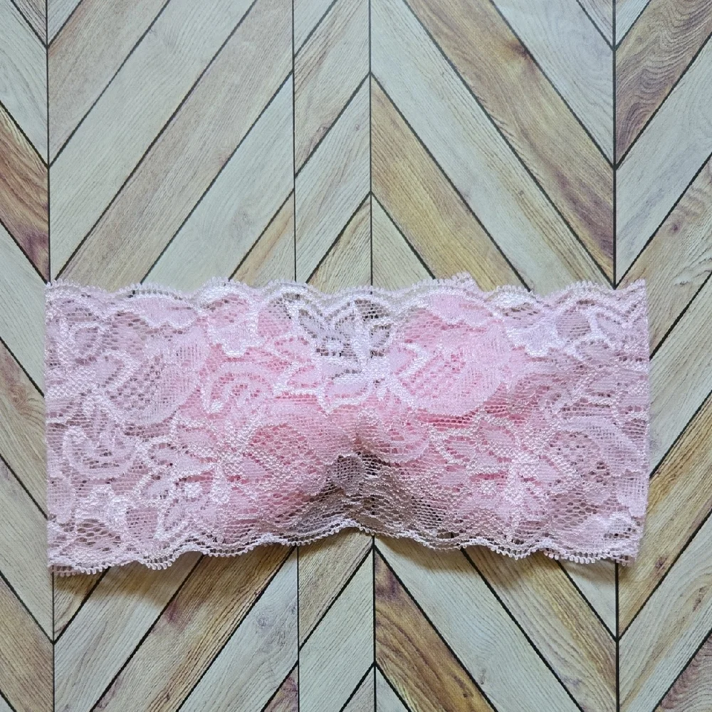 Lace Bowknot Gray Pink Headbands Elastic Bow Headwrap Baby Girl Hairbands